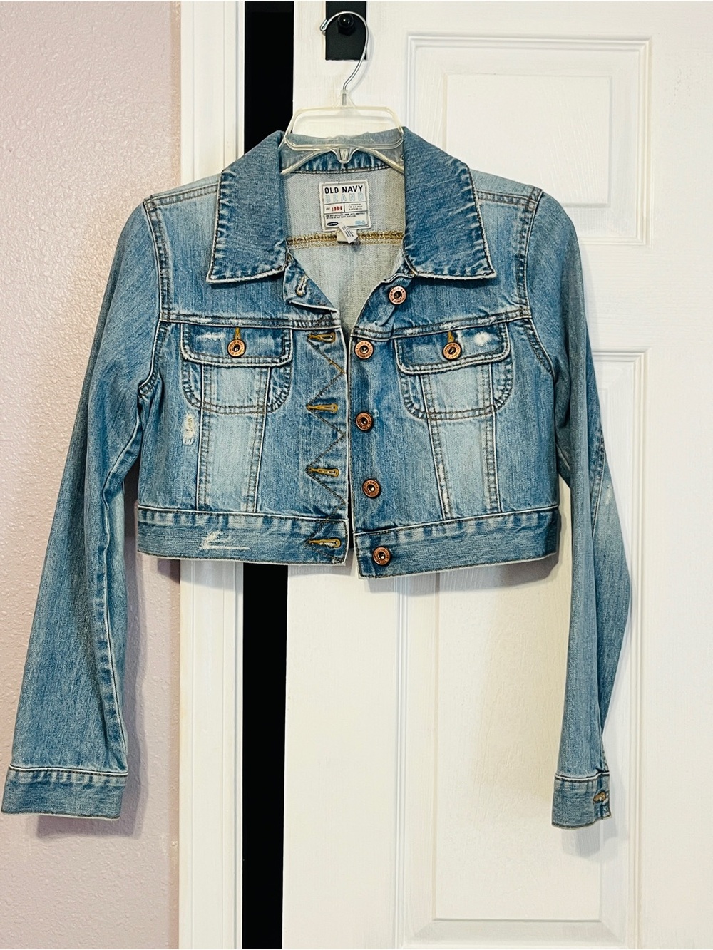 Old Navy Cropped Light Wash Denim Jacket